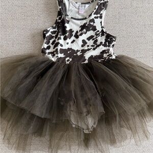 I love plum Cow Print Tutu Dress for Kids